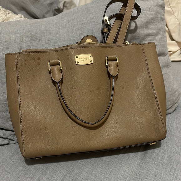 Michael Kors Brown Satchel with Gold Hardware